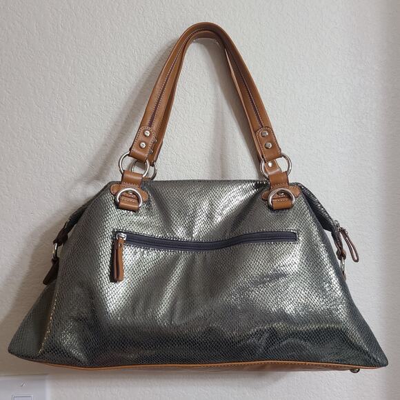 Large Y2K Twiggy London Handbag Metallic Animal Print Purse Clean - Picture 2 of 9